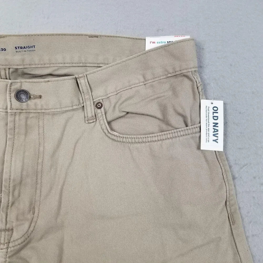 Old Navy Jeans Mens 38x30 Beige Straight Leg 100% Cotton Denim Casual Pants‎